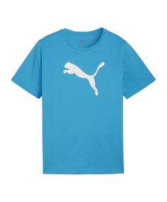 PUMA teamRISE Logo Trainingshirt Kids Funktionsshirt Kinder blauweiss