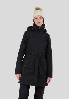 Rückansicht von FUNDANGO Charlotte Trenchcoat Trenchcoat Damen schwarz