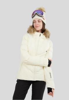 Rückansicht von FUNDANGO Elyra Fur Padded Skijacke Damen Butter