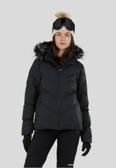 Rückansicht von FUNDANGO Elyra Fur Padded Skijacke Damen schwarz