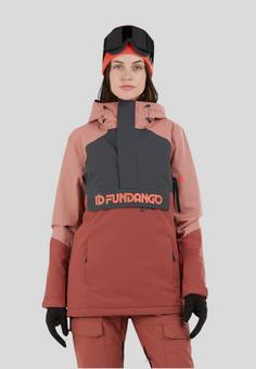 Rückansicht von FUNDANGO Birch ECO Logo Anorak Skijacke Damen Orchid