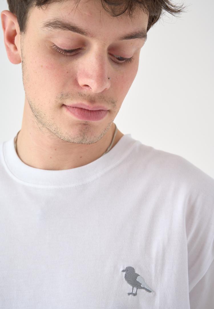 Cleptomanicx Cleptomanicx Embroidery Gull Mono T-Shirt Herren - White - 3 | SportScheck