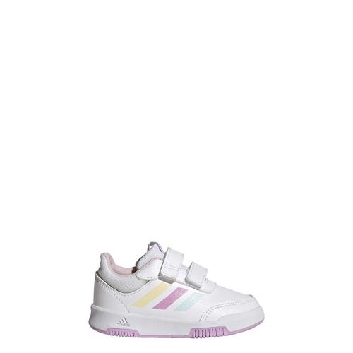 Rückansicht von adidas Tensaur Hook and Loop Schuh Sneaker Kinder Cloud White / Almost Blue / Bliss Lilac