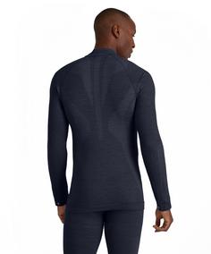 Rückansicht von Falke Langarmshirt Langarmshirt Herren space blue (6116)