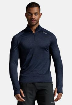 Rückansicht von 2XU Ignition 1/4 Zip Funktionsshirt Herren midnight/silver reflective