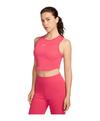 Nike Essential Rib Crop Tanktop Damen Funktionstop Damen - rosabeige