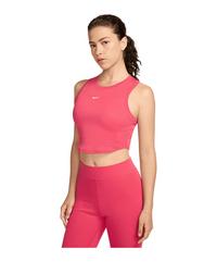 Nike Essential Rib Crop Tanktop Damen Funktionstop Damen - rosabeige