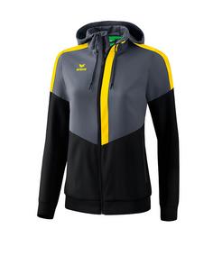 Erima Squad Präsentationsjacke Damen Trainingsjacke Damen grauschwarzgelb