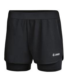 JAKO 2-in-1 Trainingsshort Damen Fußballshorts Damen schwarz