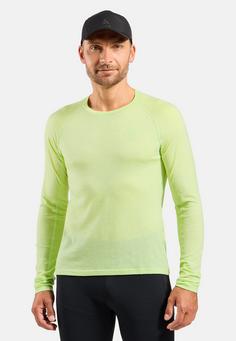 Rückansicht von Odlo Laufshirt Herren shadow lime melange(40451)