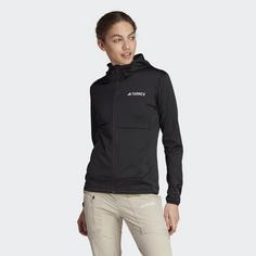 Rückansicht von adidas TERREX XPERIOR LIGHT HOODED FLEECEJACKE Fleecejacke Damen Black