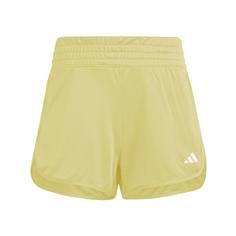 adidas Pacer Essentials Knit High-Rise Shorts Funktionsshorts Damen Powder Yellow / White