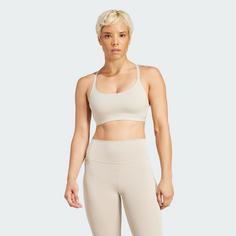 Rückansicht von adidas All Me Light Support Sport-BH Sport-BH Damen Wonder Beige