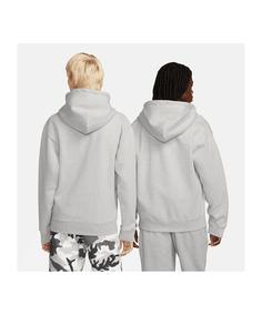 Rückansicht von Nike Solo Swoosh Kapuzenjacke Sweatjacke Herren grauweiss