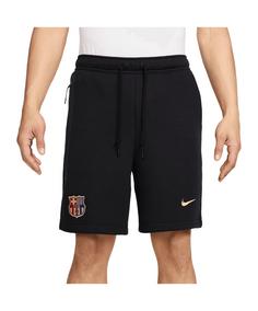 Nike FC Barcelona Tech Fleece Short Fußballshorts schwarzgold