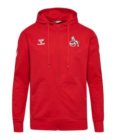 hummel 1. FC Köln Travel Kapuzenjacke Kids Trainingsjacke Kinder rot