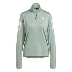 adidas Own the Run Half-Zip Oberteil Funktionssweatshirt Damen Silver Green