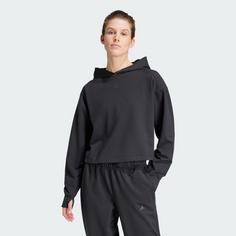 Rückansicht von adidas Power Loose Fit Back-Ventilation Hoodie Hoodie Damen Black