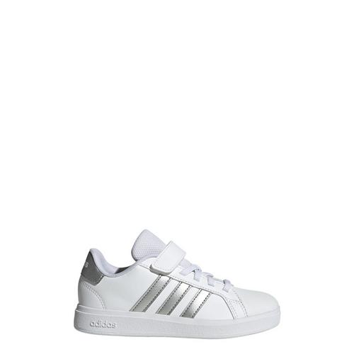 Rückansicht von adidas Grand Court 2.0 Kids Schuh Sneaker Kinder Cloud White / Matte Silver / Cloud White