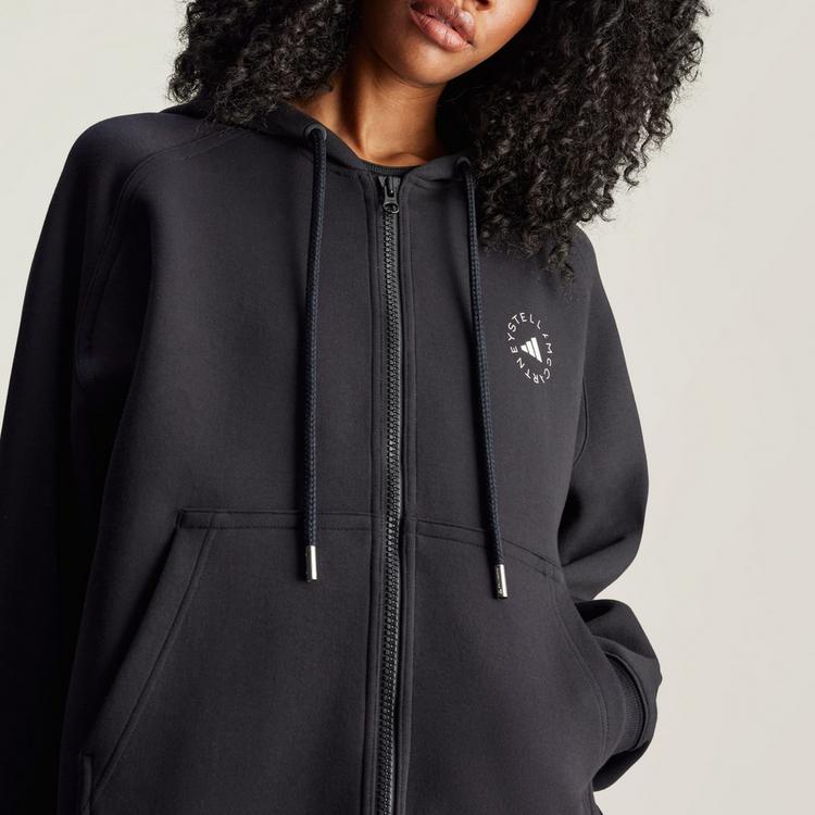adidas adidas adidas by Stella McCartney Kapuzenjacke Hoodie Damen - Black / White - 0 | SportScheck
