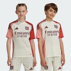 Rückansicht von adidas Olympique Lyon 24/25 Kids Ausweichtrikot Fußballtrikot Kinder Ivory