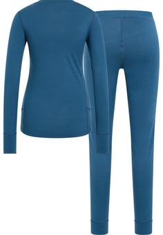 Rückansicht von Odlo MERINO 200 Wäscheset Damen blue wing teal(20592)