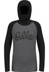 Odlo ACTIVE WARM KIDS Funktionsshirt Kinder - black - odlo steel grey melange(60266)