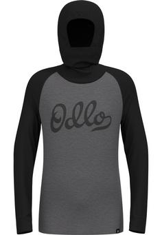 Odlo ACTIVE WARM KIDS Funktionsshirt black odlo steel grey melange(60266)