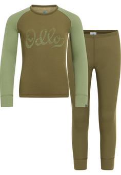 Odlo ACTIVE WARM ECO TREND KIDS HERITAGE Wäscheset Kinder burnt olive matte green(40449)