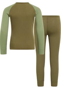 Rückansicht von Odlo ACTIVE WARM ECO TREND KIDS HERITAGE Wäscheset Kinder burnt olive matte green(40449)