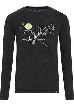 Odlo MERINO 200 Graphic Funktionsshirt Kinder dark grey melange(10734)