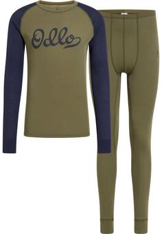 Odlo ACTIVE WARM Print Wäscheset Herren burnt olive dark sapphire(40447)