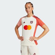 Rückansicht von adidas Olympique Lyon 24/25 Ausweichtrikot Fußballtrikot Damen Ivory