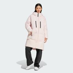 Rückansicht von adidas Myshelter Daunenparka Softshelljacke Damen Sandy Pink