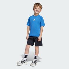 Rückansicht von adidas All Sports Favourite Sports Kids Set Trainingsanzug Kinder Bright Cyan / Royal Blue / White