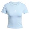 adidas Essentials 3-Streifen Slim Baby T-Shirt Langarmshirt Damen - Glow Blue / White