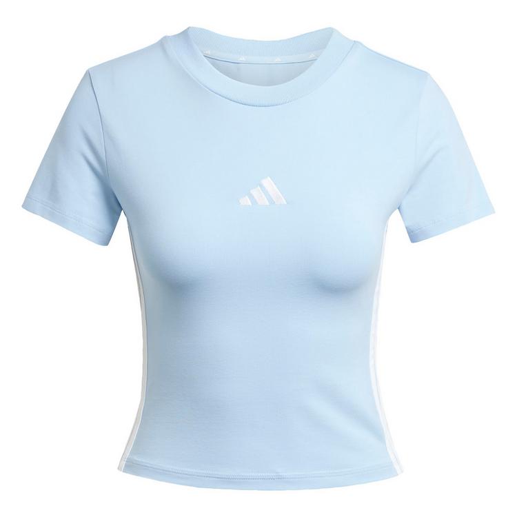 adidas adidas Essentials 3-Streifen Slim Baby T-Shirt Langarmshirt Damen - Glow Blue / White - 0 | SportScheck