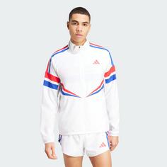 Rückansicht von adidas Adizero Retro Laufjacke Laufjacke Herren White