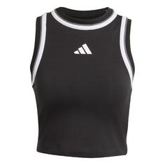 adidas Essentials Color-Pop Cotton Crop-Top Croptop Damen Black