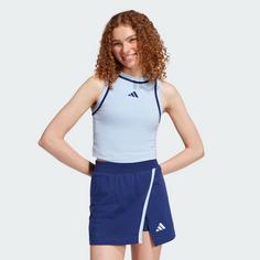 Rückansicht von adidas Essentials Color-Pop Cotton Crop-Top Croptop Damen Glow Blue