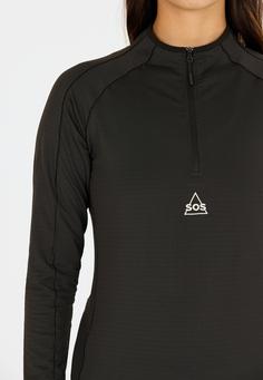 Rückansicht von SOS Timberline Langarmshirt Damen 1001 Black