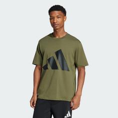 Rückansicht von adidas Essentials Big Logo T-Shirt T-Shirt Herren Olive Strata / Black