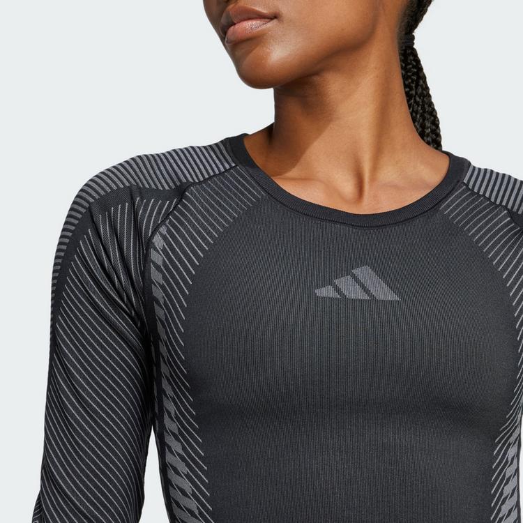 adidas adidas Seamless Knitted Longsleeve Croptop Damen - Black / Grey Six - 0 | SportScheck