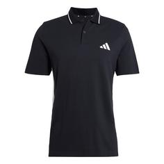 adidas Essentials 3-Streifen Piqué Poloshirt T-Shirt Herren Black / White