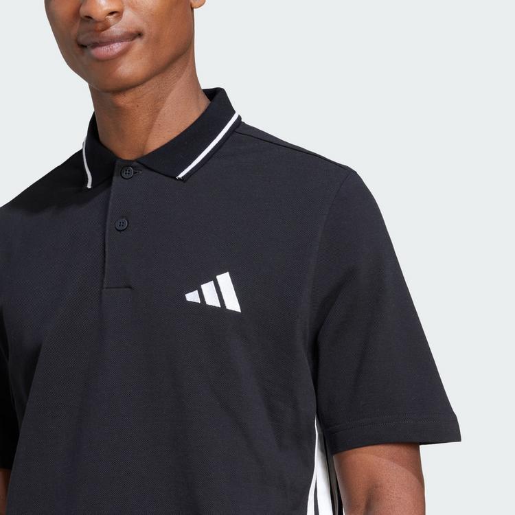 adidas adidas Essentials 3-Streifen Piqu&eacute; Poloshirt T-Shirt Herren - Black / White - 0 | SportScheck