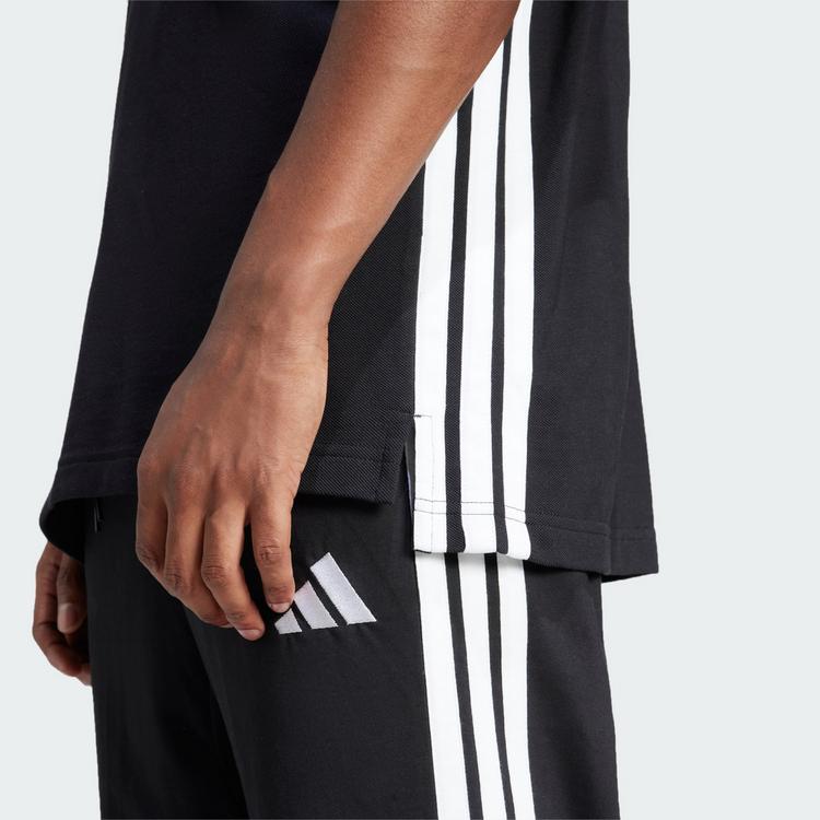 adidas adidas Essentials 3-Streifen Piqu&eacute; Poloshirt T-Shirt Herren - Black / White - 1 | SportScheck