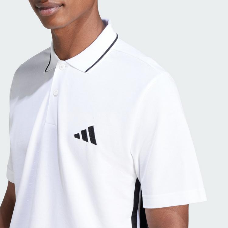 adidas adidas Essentials 3-Streifen Piqu&eacute; Poloshirt T-Shirt Herren - White / Black - 1 | SportScheck