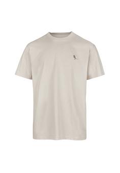 Cleptomanicx Embroidery Gull Mono T-Shirt Herren Pumice Stone