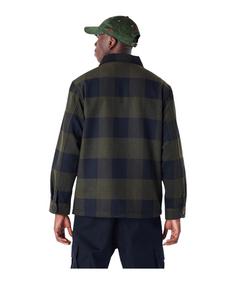 Rückansicht von New Era Ne Branded Plaid Trainingsjacke Sweatjacke Herren gruen