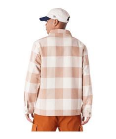 Rückansicht von New Era Ne Branded Plaid Trainingsjacke Beige Sweatjacke Herren beige